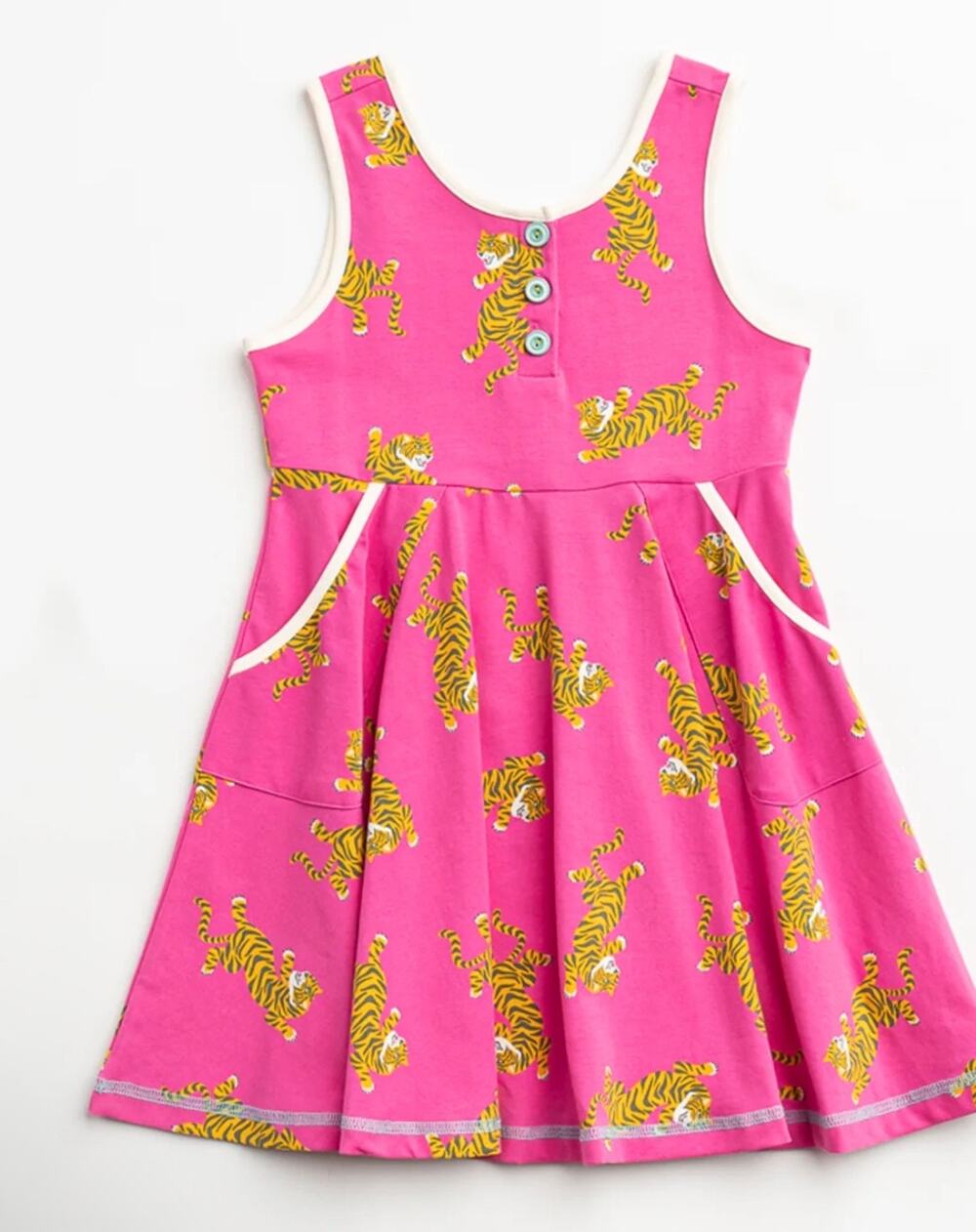 Boutique Finding 
FoxTale girls pink Tiger Dress with Pockets size 7!
